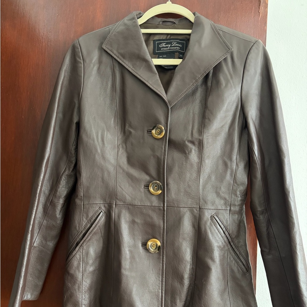 Terry Lewis vintage Brown Leather jacket in XS